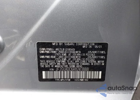 2024 Subaru Crosstrek Premium from USA, damaged, VIN JF2GUADC6R8243888